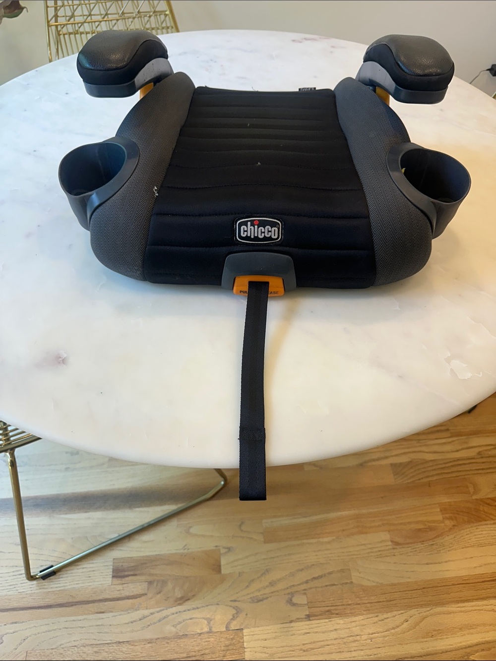 Chicco Black & Gray Booster Seat Pad with Armrests and Cup Holders